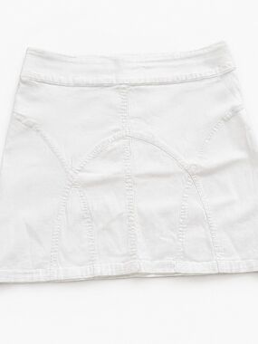 Contrast White A-Line Mini Skirt Women's Size 16P Casual Stretch Summer